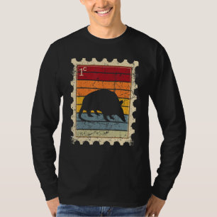 Camiseta Selo Postal Com Um Tatu Do Pôr do Sol