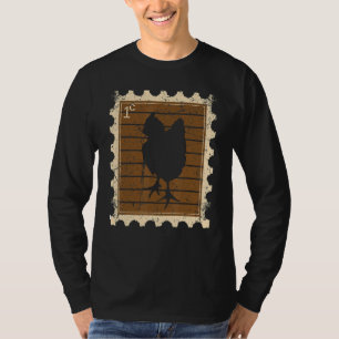 Camiseta Selo Postal Com Uma Galinha