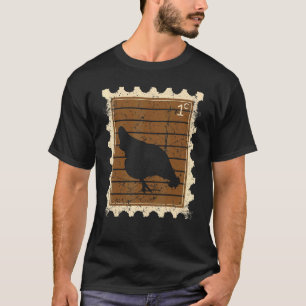 Camiseta Selo Postal Com Uma Galinha