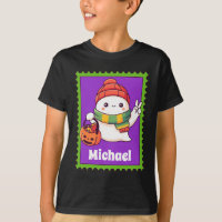 Selo Postal de Halloween com Nome Personalizado pa