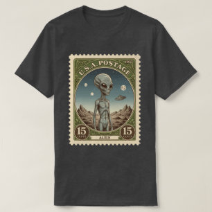 Camiseta Selo Postal Vintage de Alien
