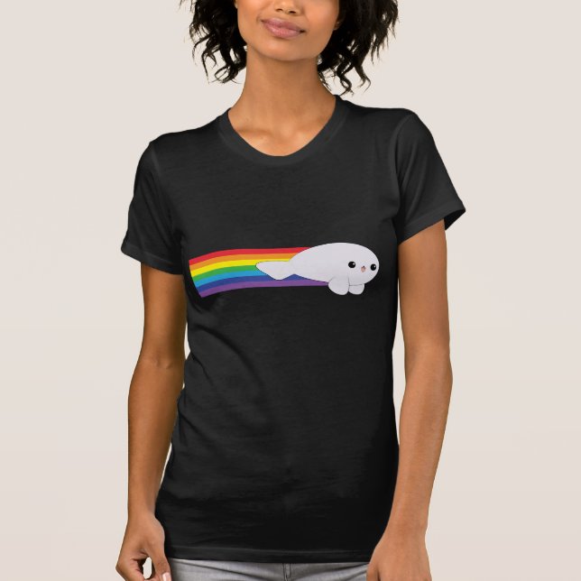 Camiseta Selo psto Rocket do arco-íris de Kawaii! (Frente)