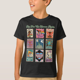 Camiseta Selo retrô grande fã de direitos humanos citação e