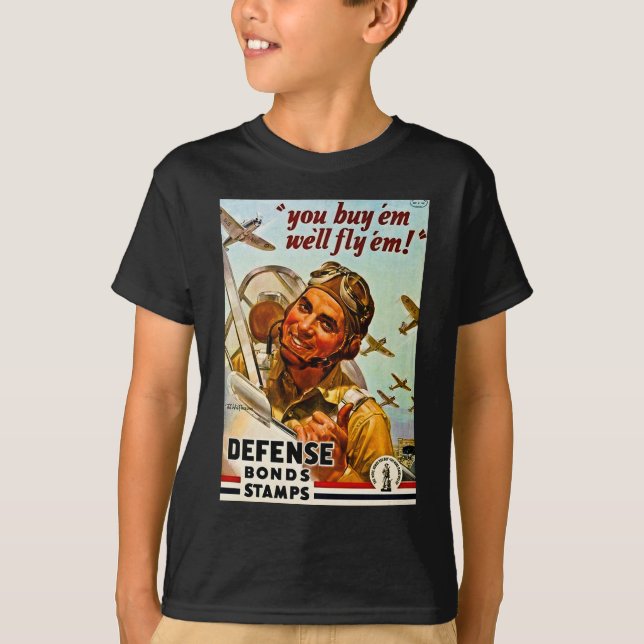 Camiseta Selos das ligações de defesa da segunda guerra (Frente)