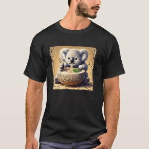Camiseta Selos de Arte Rupestre Japonesa Macarrão Coala Joe