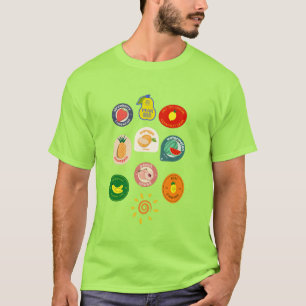 Camiseta Selos de frutas em abundância saudáveis