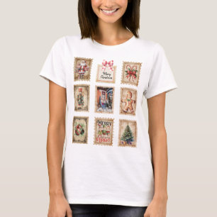 Camiseta Selos de Natal Antigos, Adicione Sua Foto