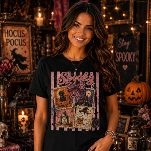 Camiseta Selos Postais Assustadoramente Fofos de Halloween