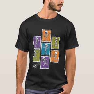 Camiseta Selos Postais de Halloween Assustadoramente Fofos