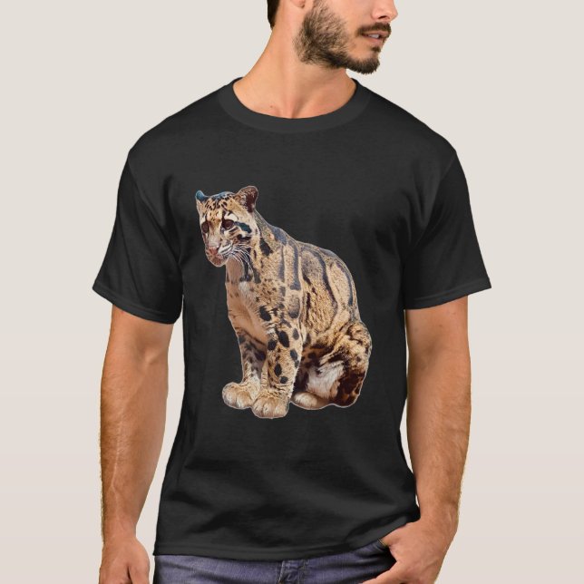 Camiseta selva de grande gato com fotografia-leopardo nubla (Frente)