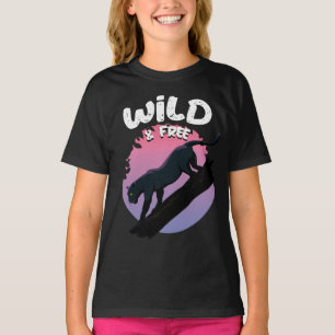 Camiseta Selva de Pantera Negra Selvagem e Livre