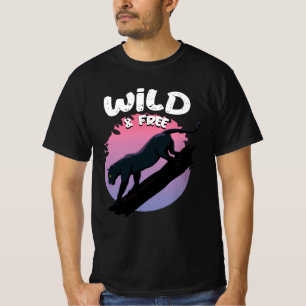 Camiseta Selva de Pantera Negra Selvagem e Livre