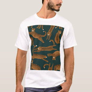 Camiseta Selva Leopardo: Impressão Animal Vintage.