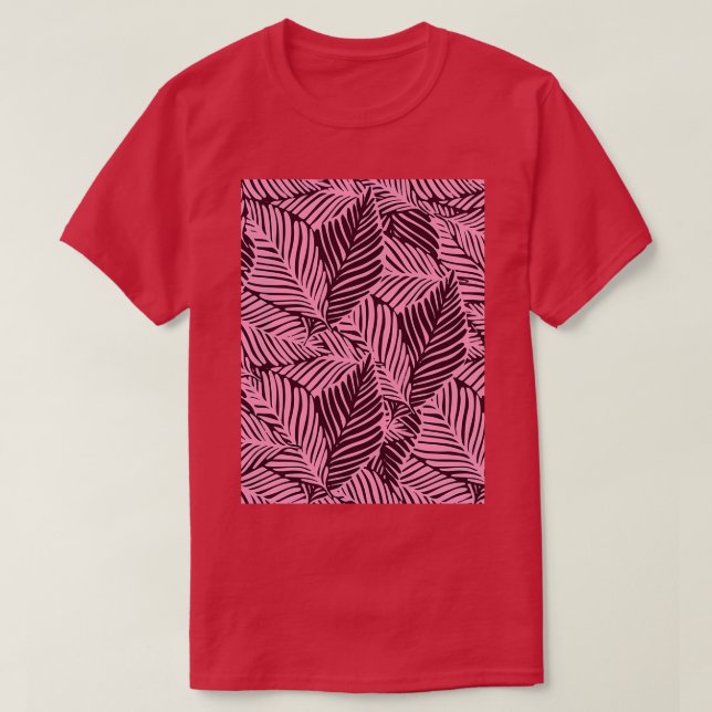 Camiseta Selva natural de Verão com padrão de planta exótic (Frente do Design)