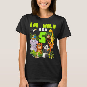 Camiseta Selva Safari De 5 Anos, Tema De Zoológico Selvagem