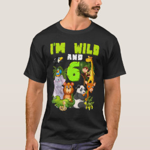 Camiseta Selva Safari, Selva de Aniversário, de 6 anos