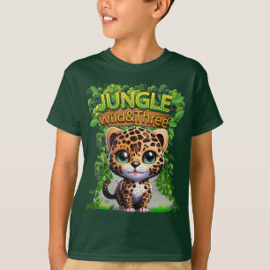 Camiseta Selva Selvagem e Três Gatinhos Leopardo 🐆