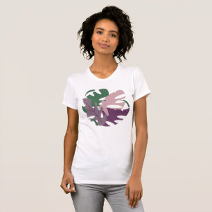 Camiseta Selva Tropical Moderna Folhas Coloridas Monstera