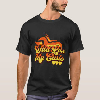 Camiseta Selvagem Como Meus Curls Cabelo Curvo Vermelho 1