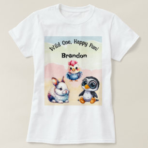 Camiseta Selvagem De Animais De Floresta Brincadeiras