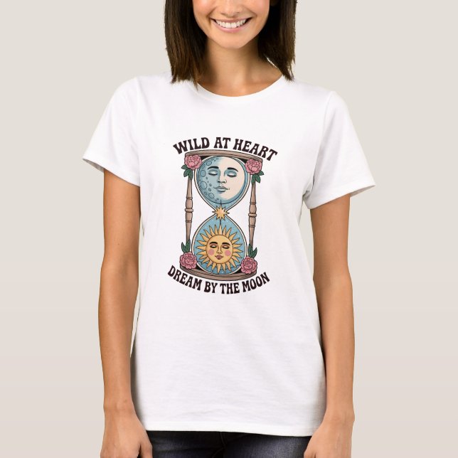 Camiseta Selvagem de Coração Sonha pela Lua (Frente)