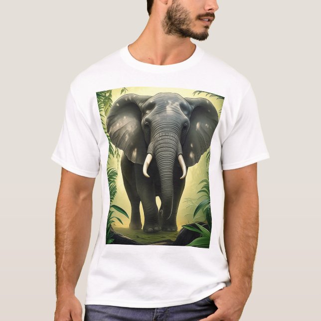 Camiseta Selvagem de Perigo - Teto de Elefante Florestal (Frente)