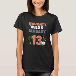 Camiseta Selvagem e já 13 Urso de Panda de Aniversário