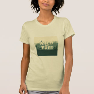 Camiseta Selvagem e livre - Camisa-T feminina boêmica