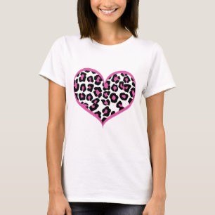 Camiseta Selvagem em Heart Leopard Print