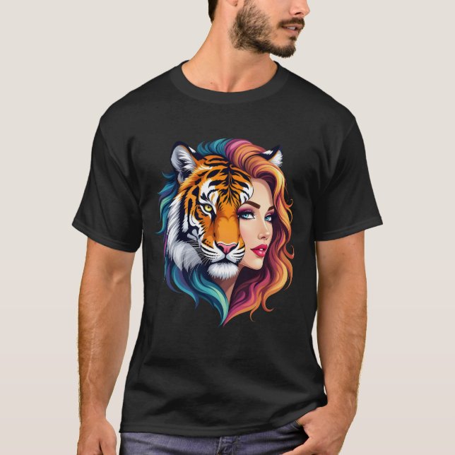Camiseta Selvagem Interior – Deusa do Espírito do Tigre.  (Frente)