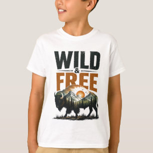 Camiseta Selvagem & Livre Bison Mountain Wilderness Outdoor