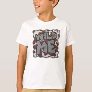 Camiseta Selvagem-me, Vaca Marrom e Impressão Branco