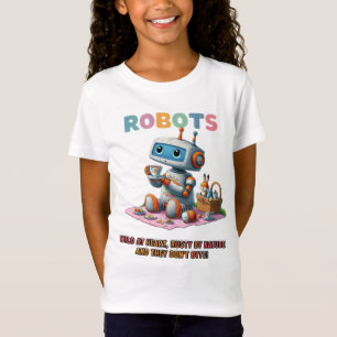 Camiseta 🤖 selvagem no piquenique de cartoon robô cardíaco