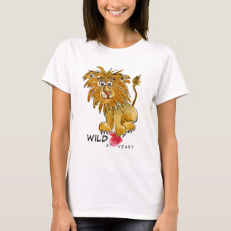 Camiseta Selvagem no t-shirt do leão dos desenhos animados