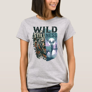 Camiseta Selvagem Silêncio Grizzly e Veado Wildern