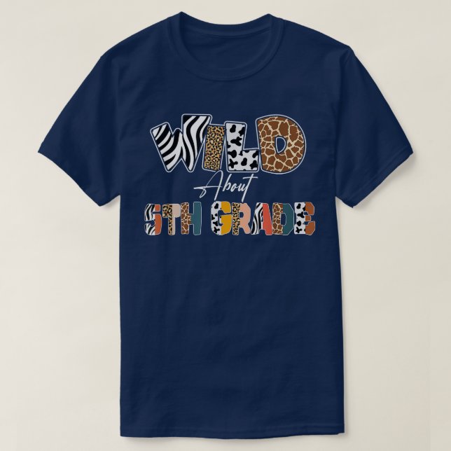 Camiseta Selvagem Sobre 5 De Volta À Escola Leopardo (Frente do Design)