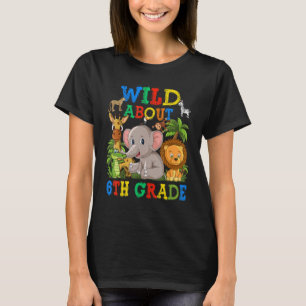 Camiseta Selvagem Sobre Animais de Safari da 6ª Série de Vo