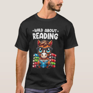 Camiseta Selvagem Sobre Cavalo Amante Do Livro
