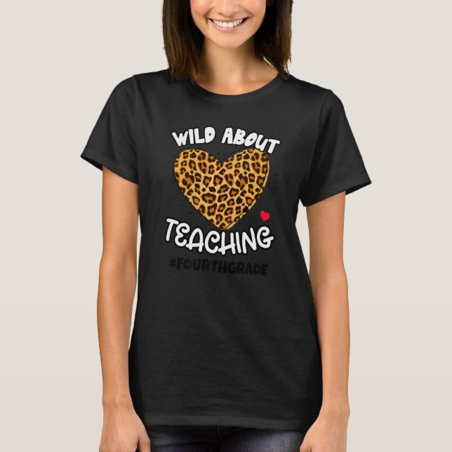 Camiseta Selvagem Sobre Ensinar Professora Leopard Squad 4t (Frente)