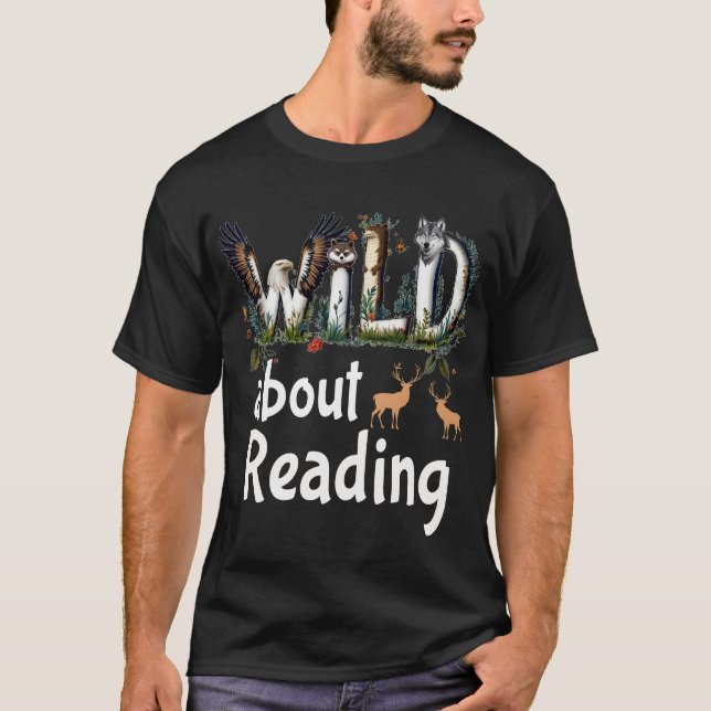 Camiseta Selvagem Sobre Leitura De Livros De Animais De Zoo (Frente)