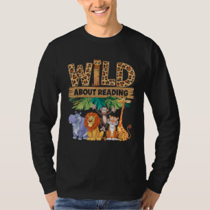 Camiseta Selvagem Sobre Leitura Estampa de Leopardo Animal