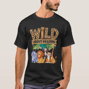 Camiseta Selvagem Sobre Leitura Estampa de Leopardo Animal