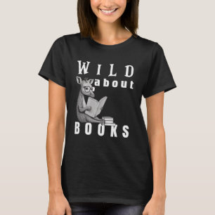 Camiseta Selvagem Sobre Ler Biblioteca de Nerd de Livros de