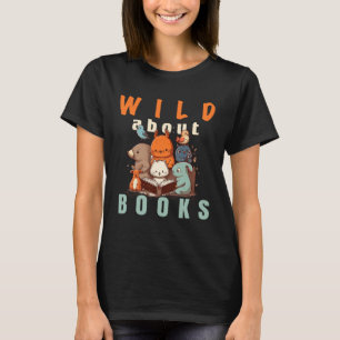 Camiseta Selvagem Sobre Ler Biblioteca de Nerd de Livros de
