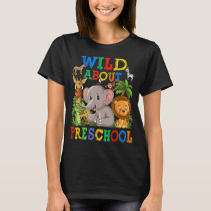 Camiseta Selvagem Sobre Os Animais Da Pré-Escola Safari Sel