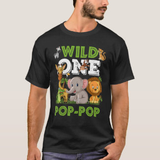 Camiseta Selvagem Um Pop Pop Zoológico Aniversário Safari S