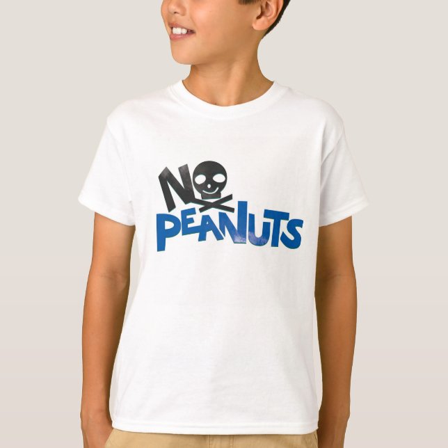 Camiseta Sem amendoins Azul Baseball T (Frente)