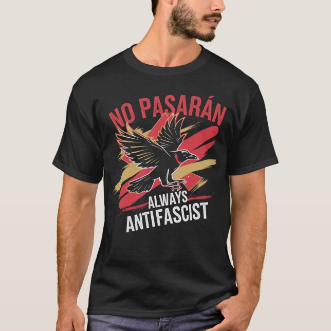 Camiseta Sem Ativista Político Antifascista Pasaran Liberda (Frente)