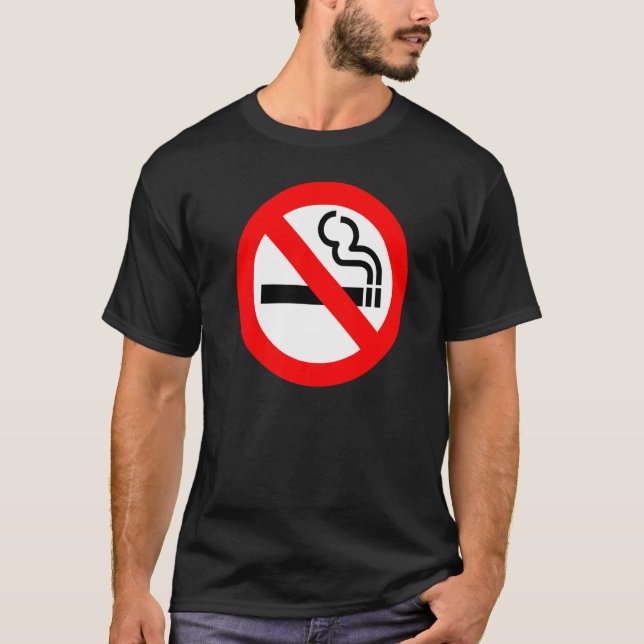 Camiseta Sem aviso de fumagem Oxigênio não fumante Cigarro (Frente)