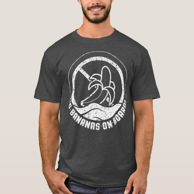 Camiseta Sem Bananas No Presente De Pontoon De Barco Engraç (Frente)